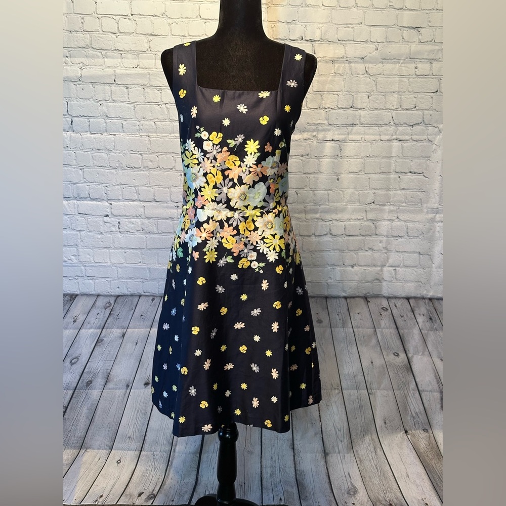 🎈Loft NWOT Navy Blue Floral Sleeveless Dress